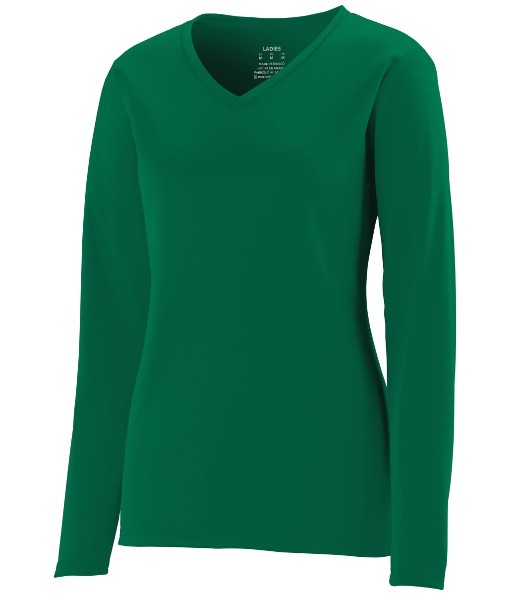 Augusta Sportswear Ladies NexGen Wicking Long Sleeve Tee 1788 DARK GREEN S