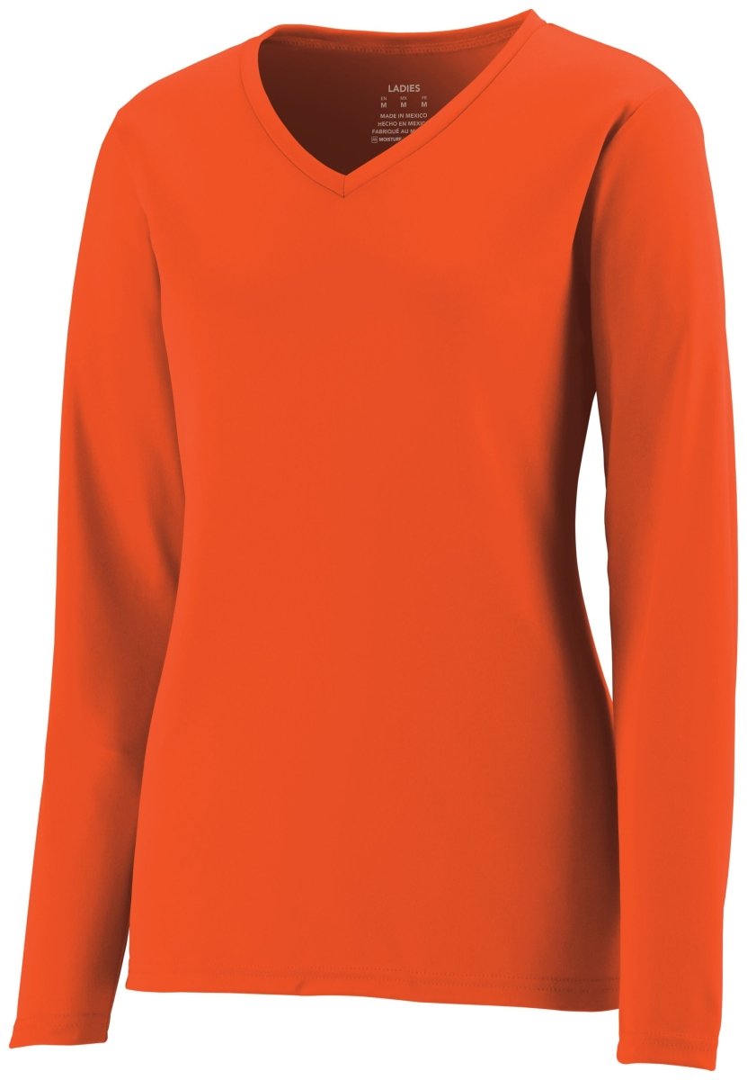 Augusta Sportswear Ladies NexGen Wicking Long Sleeve Tee 1788 ORANGE S