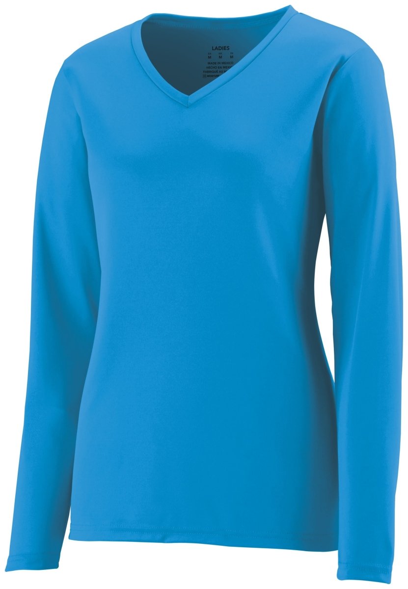 Augusta Sportswear Ladies NexGen Wicking Long Sleeve Tee 1788 POWER BLUE S