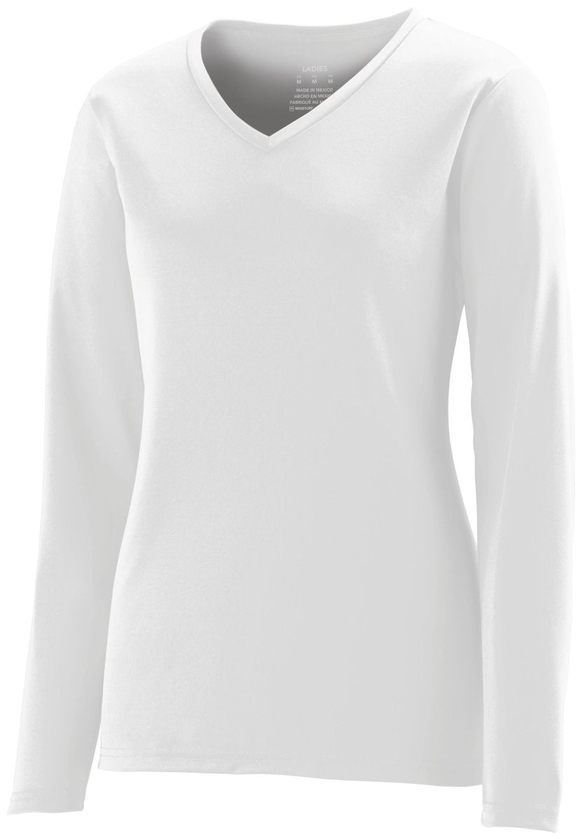 Augusta Sportswear Ladies NexGen Wicking Long Sleeve Tee 1788 WHITE S