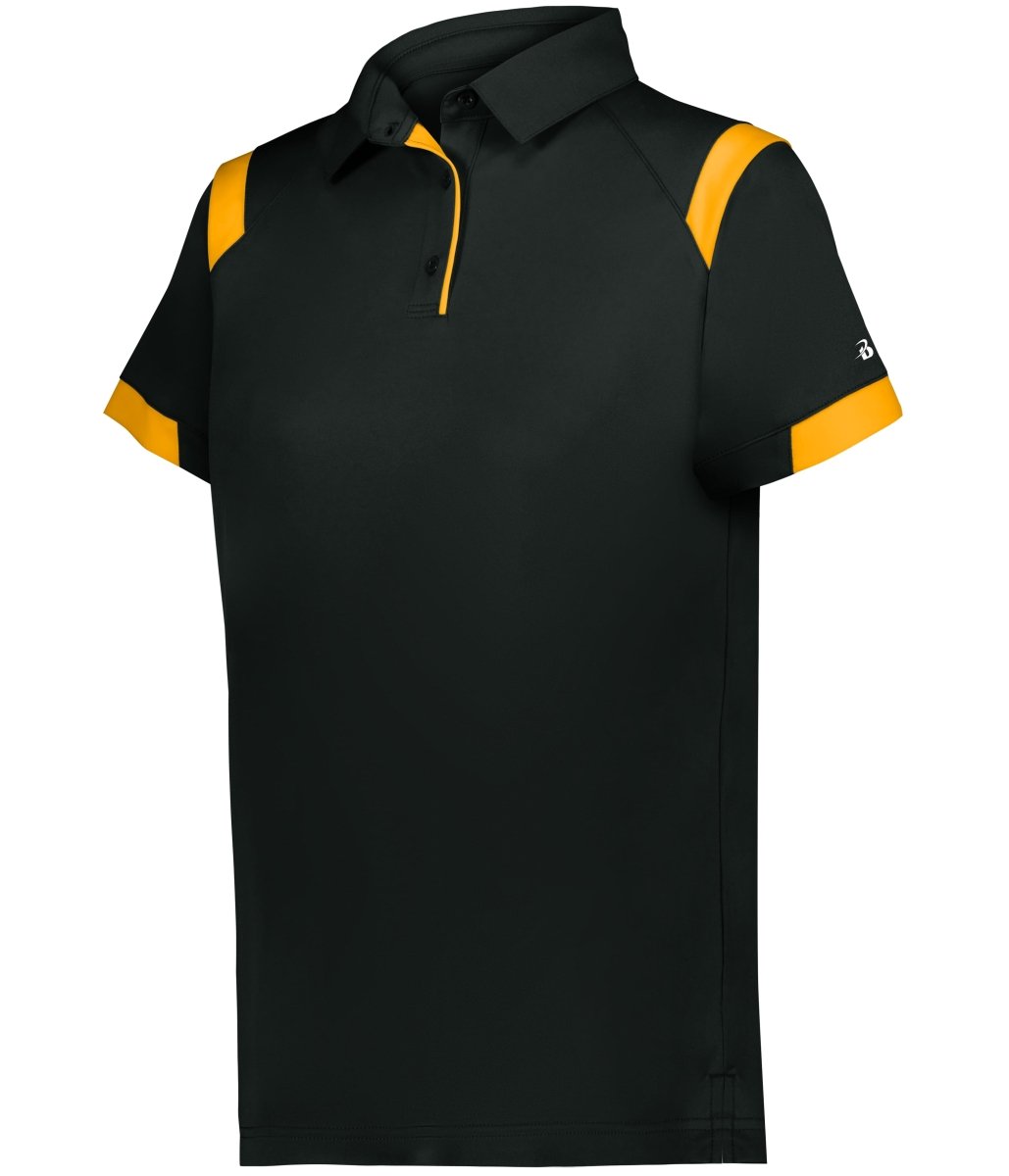 Augusta Sportswear LADIES ON THE RISE POLO 335100 BLACK/GOLD (BA) S