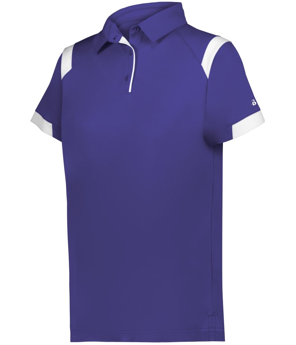 Augusta Sportswear LADIES ON THE RISE POLO 335100 PURPLE/WHITE (BA) S