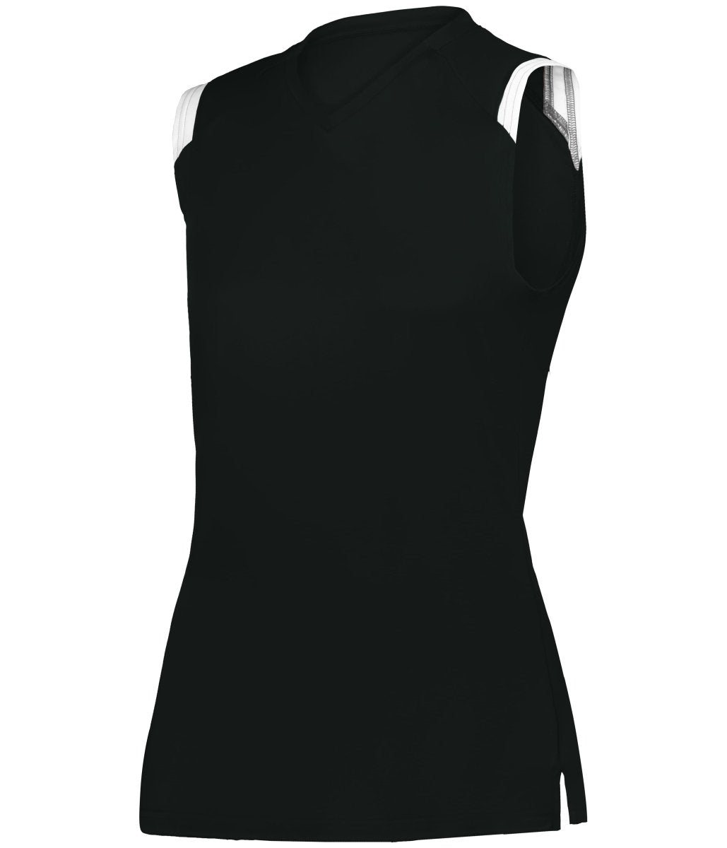 Augusta Sportswear LADIES ON THE RISE SLEEVELESS SOFTBALL JERSEY 495100 BLACK/WHITE (BA) S