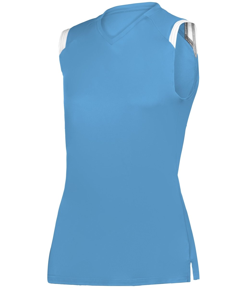 Augusta Sportswear LADIES ON THE RISE SLEEVELESS SOFTBALL JERSEY 495100 COLUMBIA BLUE/WHITE (BA) S