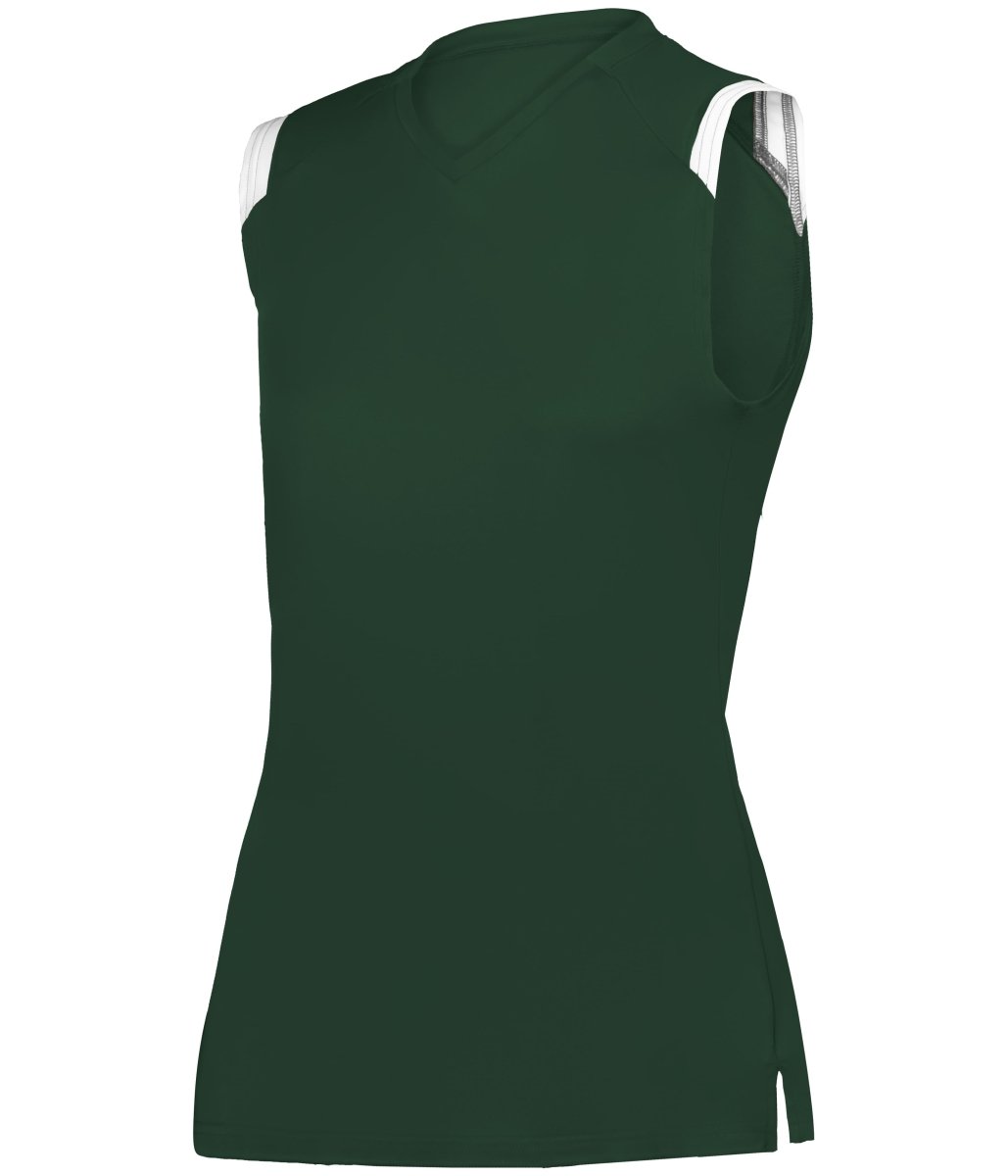 Augusta Sportswear LADIES ON THE RISE SLEEVELESS SOFTBALL JERSEY 495100 FOREST/WHITE (BA) S