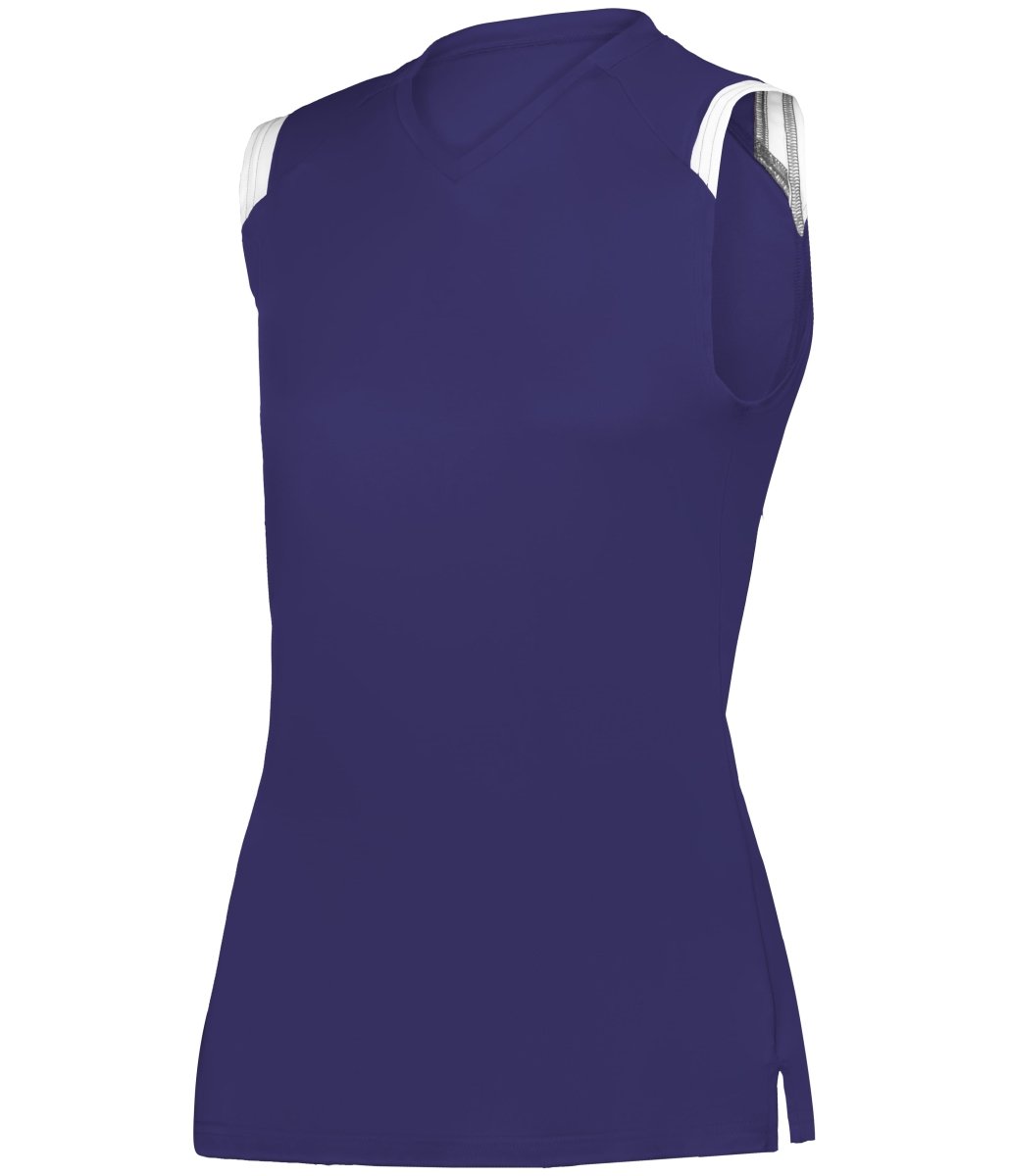 Augusta Sportswear LADIES ON THE RISE SLEEVELESS SOFTBALL JERSEY 495100 PURPLE/WHITE (BA) S