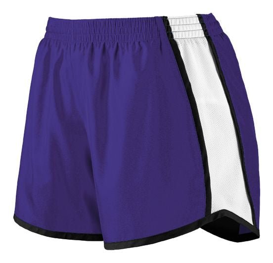 Augusta Sportswear Ladies Pulse Shorts 1265 PURPLE/WHITE/BLACK S