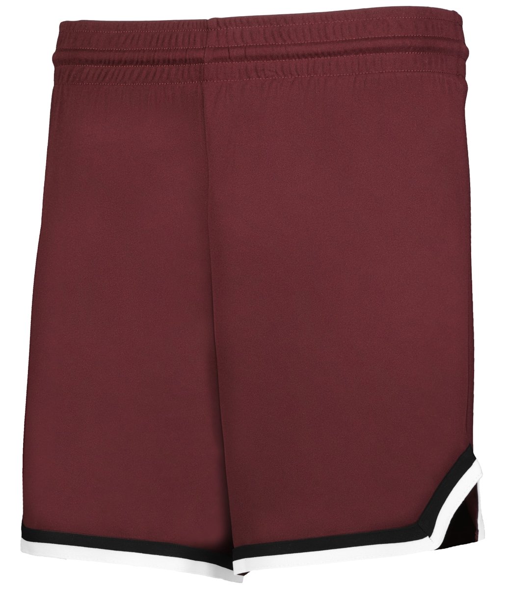 Augusta Sportswear LADIES RETRO BASKETBALL SHORTS - Augusta Sportswear A56000 MAROON/BLACK/WHITE (BA) S