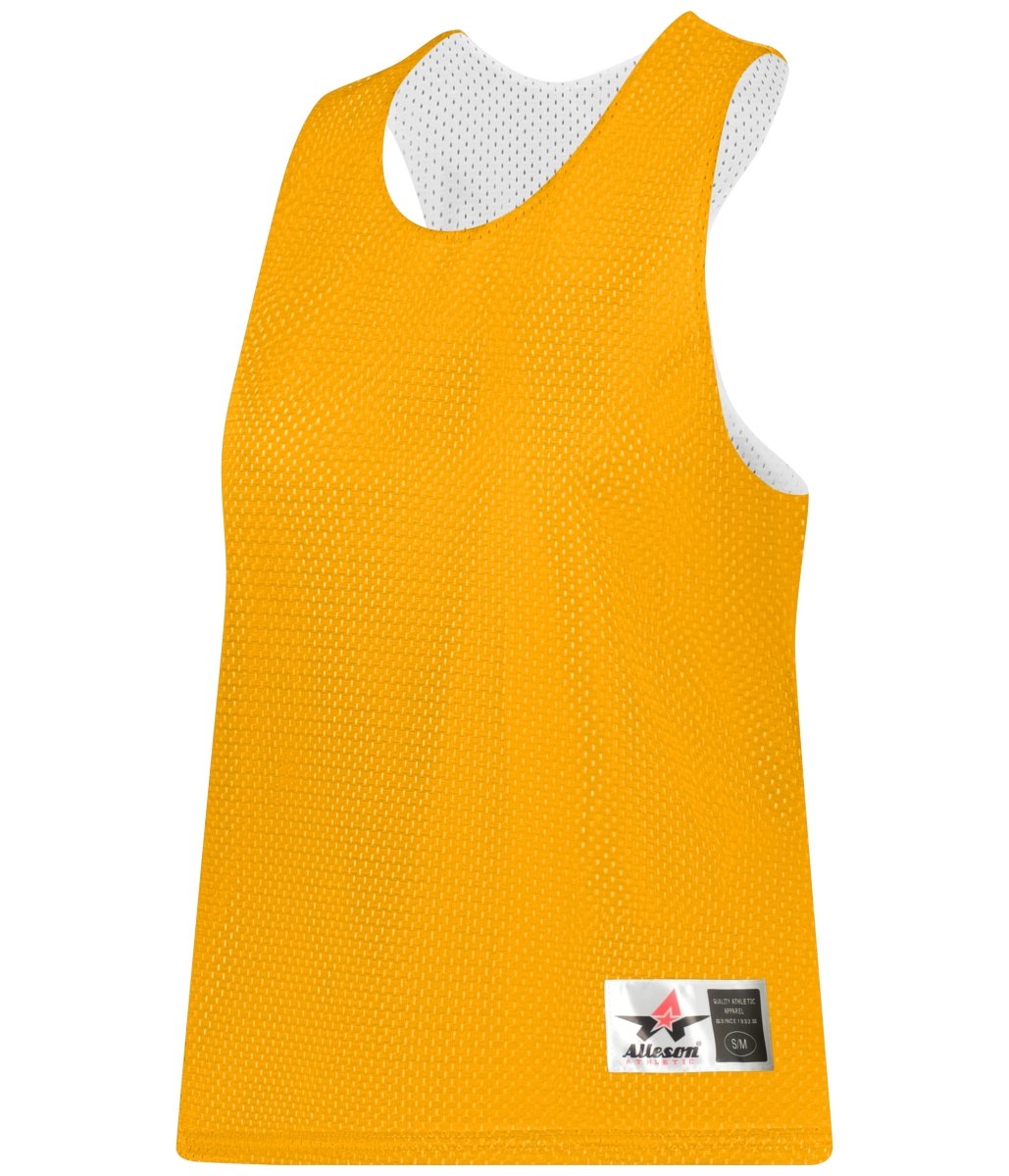 Augusta Sportswear LADIES REVERSIBLE LACROSSE PRACTICE JERSEY - Augusta Sportswear LP001W GOLD/WHITE (BA) LARGE/EXTRA LG