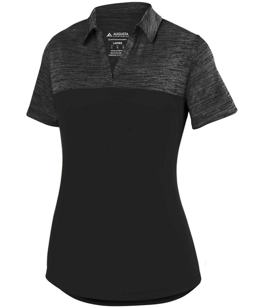 Augusta Sportswear Ladies Shadow Tonal Heather Polo 5413 BLACK S