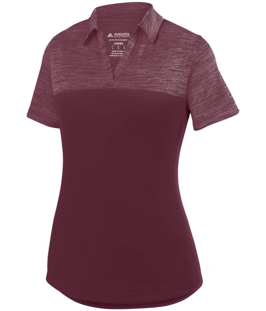 Augusta Sportswear Ladies Shadow Tonal Heather Polo 5413 MAROON S