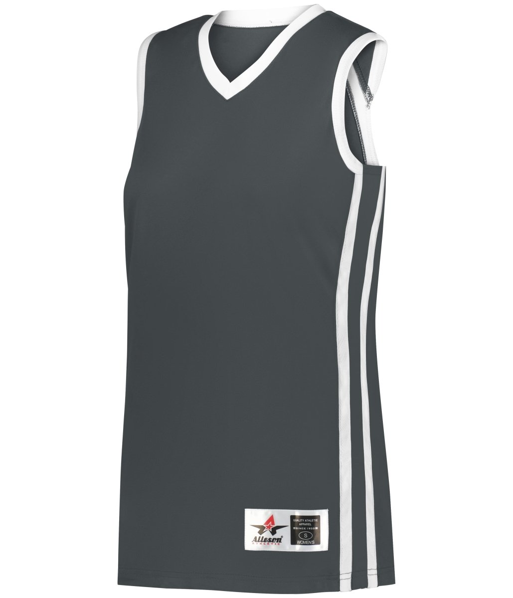 Augusta Sportswear LADIES SINGLE - PLY BASKETBALL JERSEY 539JW GRAPHITE/WHITE (BA) S