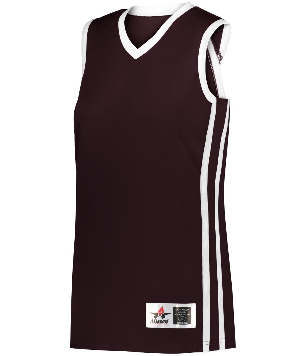 Augusta Sportswear LADIES SINGLE - PLY BASKETBALL JERSEY 539JW MAROON/WHITE (BA) S