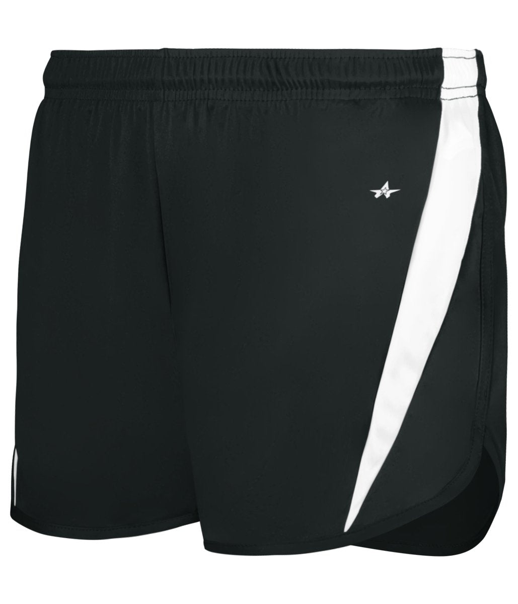 Augusta Sportswear LADIES STRIDE SHORT - Augusta Sportswear 727400 BLACK/WHITE (BA) S