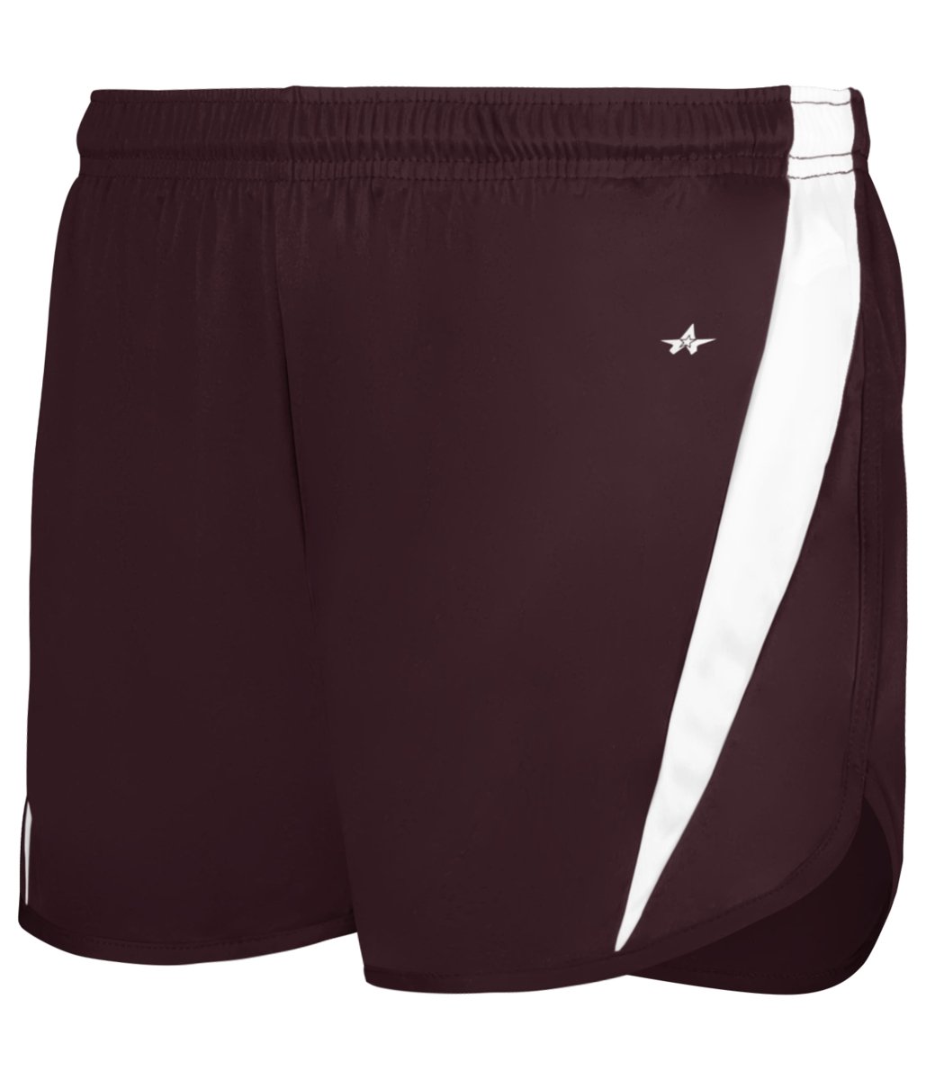 Augusta Sportswear LADIES STRIDE SHORT - Augusta Sportswear 727400 MAROON/WHITE (BA) S