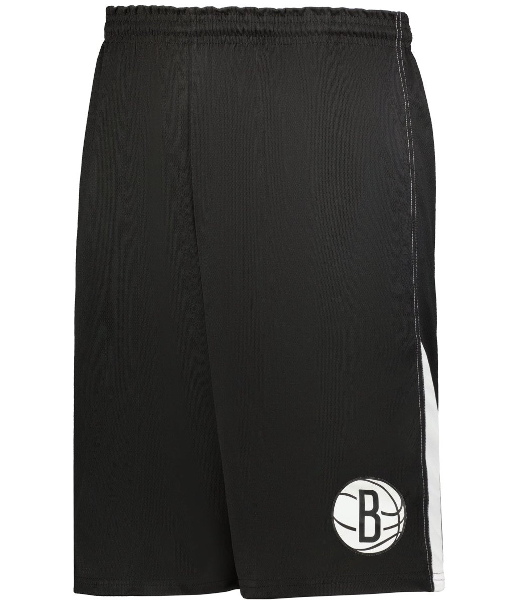 Augusta Sportswear NBA LOGO'D SHORTS - Augusta Sportswear A205LA NBA BLACK/WHITE/BKLYN NETS 2 S