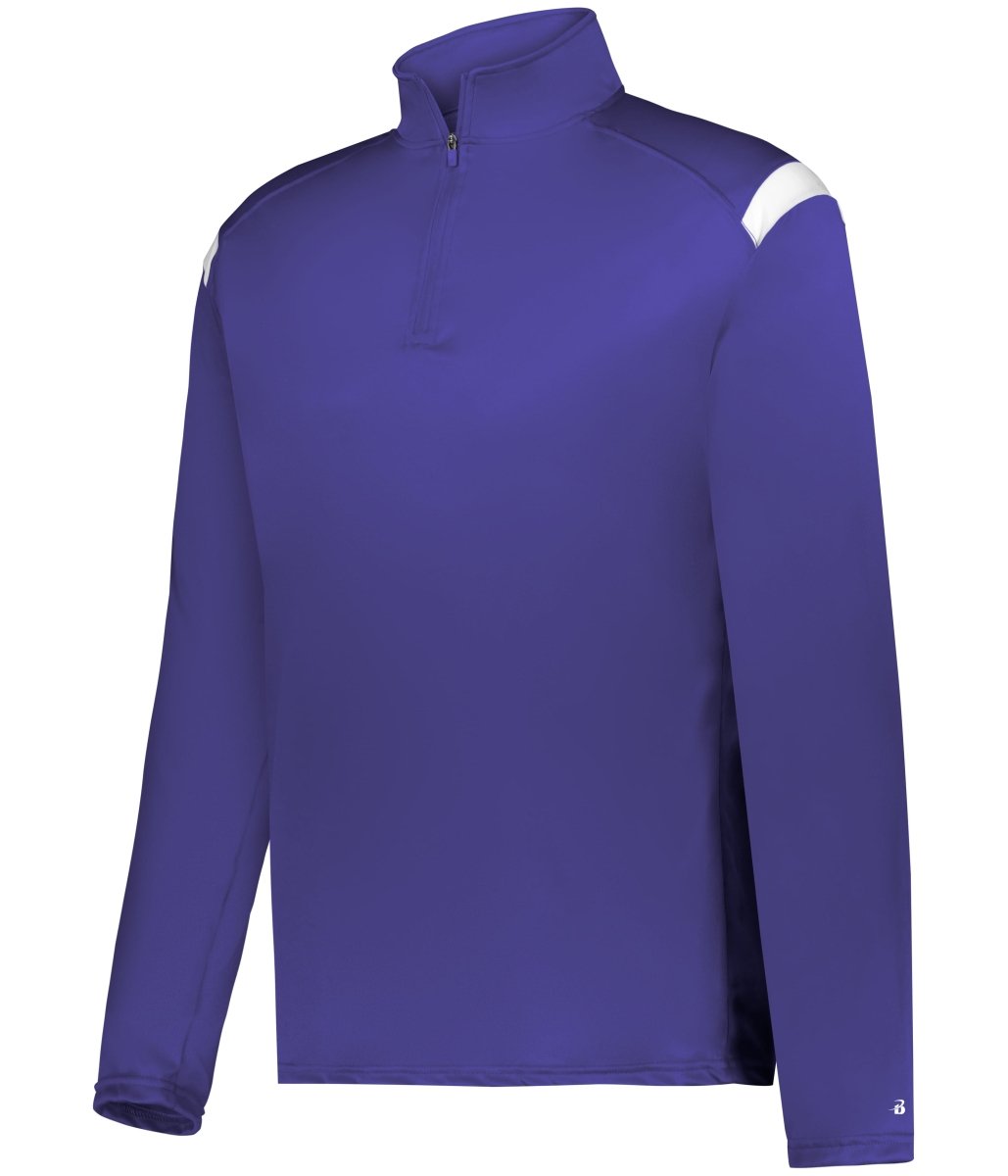 Augusta Sportswear ON THE RISE 1/4 ZIP PULLOVER 426500 PURPLE/WHITE (BA) S