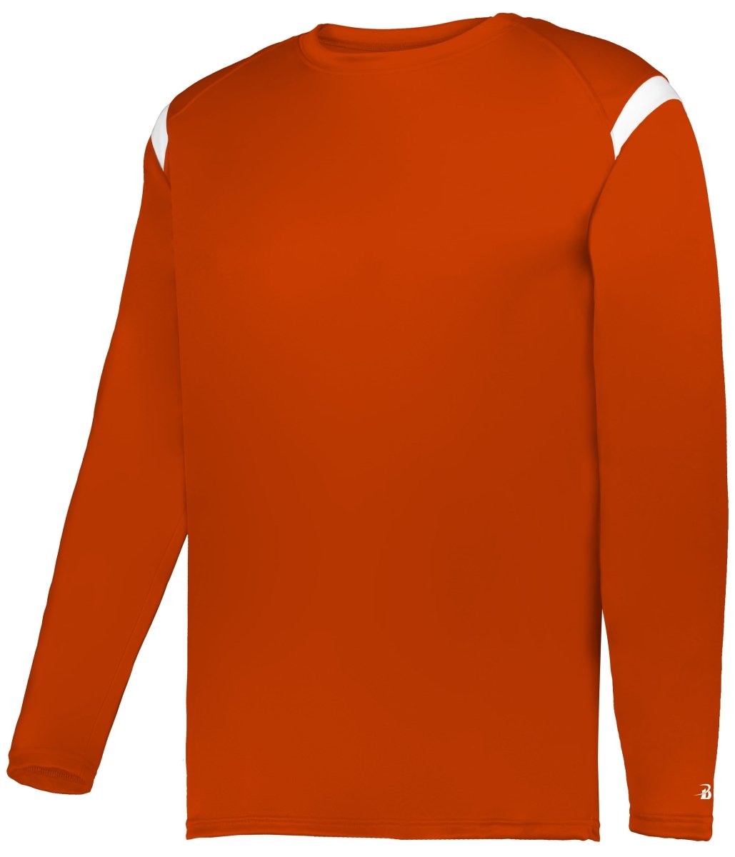 Augusta Sportswear ON THE RISE LONG SLEEVE TEE 425500 BT. ORANGE/WHITE (BA) S