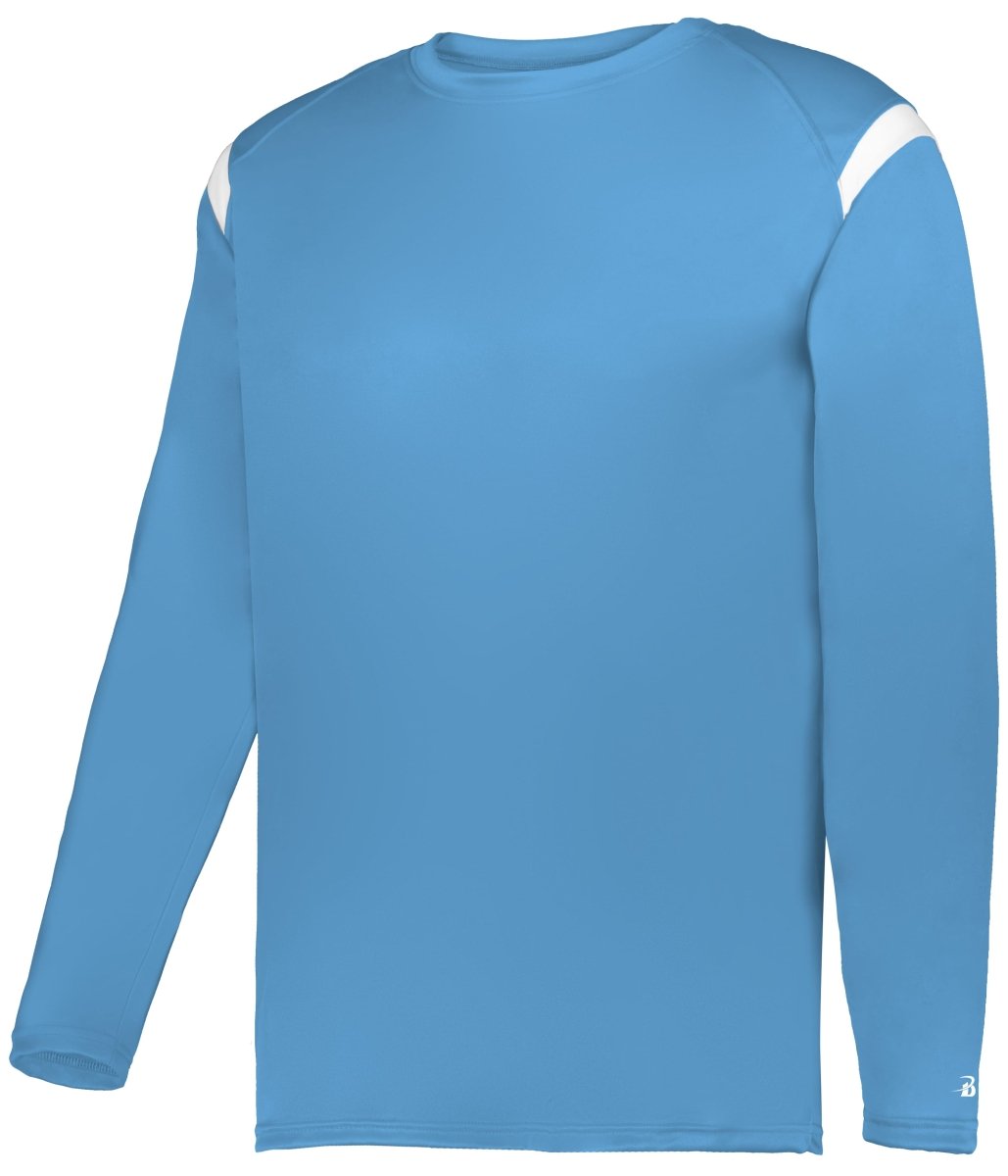 Augusta Sportswear ON THE RISE LONG SLEEVE TEE 425500 COLUMBIA BLUE/WHITE (BA) S
