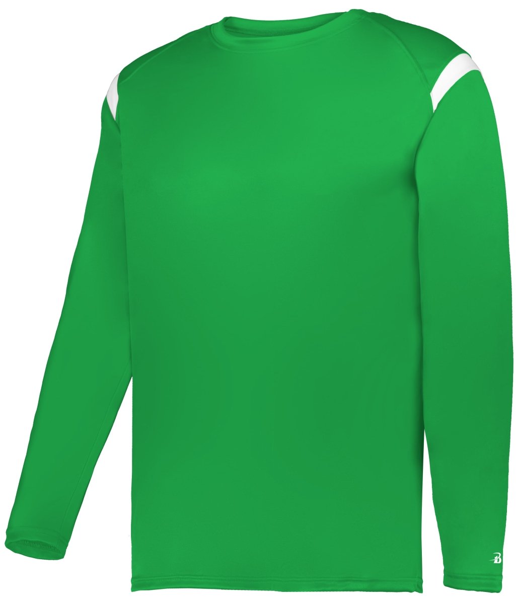 Augusta Sportswear ON THE RISE LONG SLEEVE TEE 425500 KELLY/WHITE (BA) S