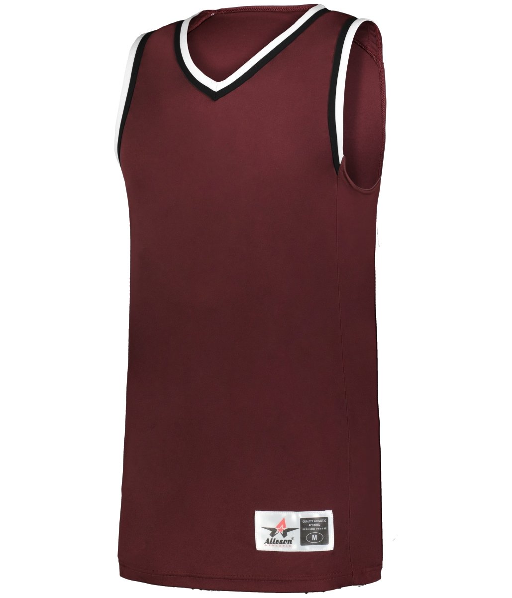 Augusta Sportswear RETRO BASKETBALL JERSEY - Augusta Sportswear A51000 MAROON/BLACK/WHITE (BA) S
