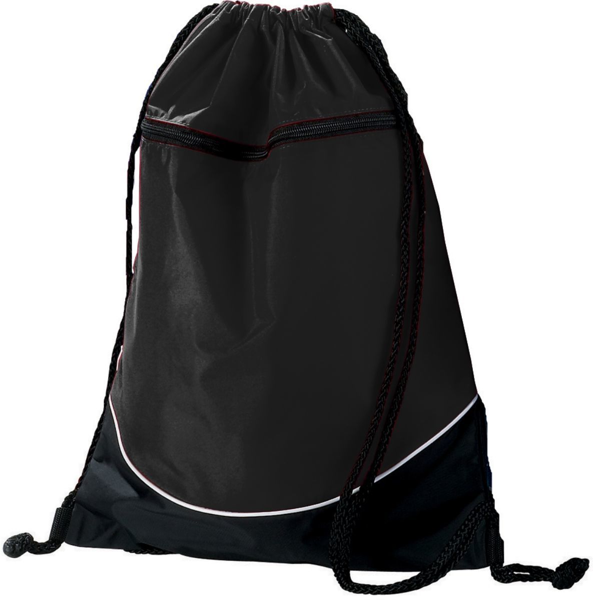 Augusta Sportswear Tri - Color Drawstring Backpack 1920 BLACK/BLACK/WHITE OS