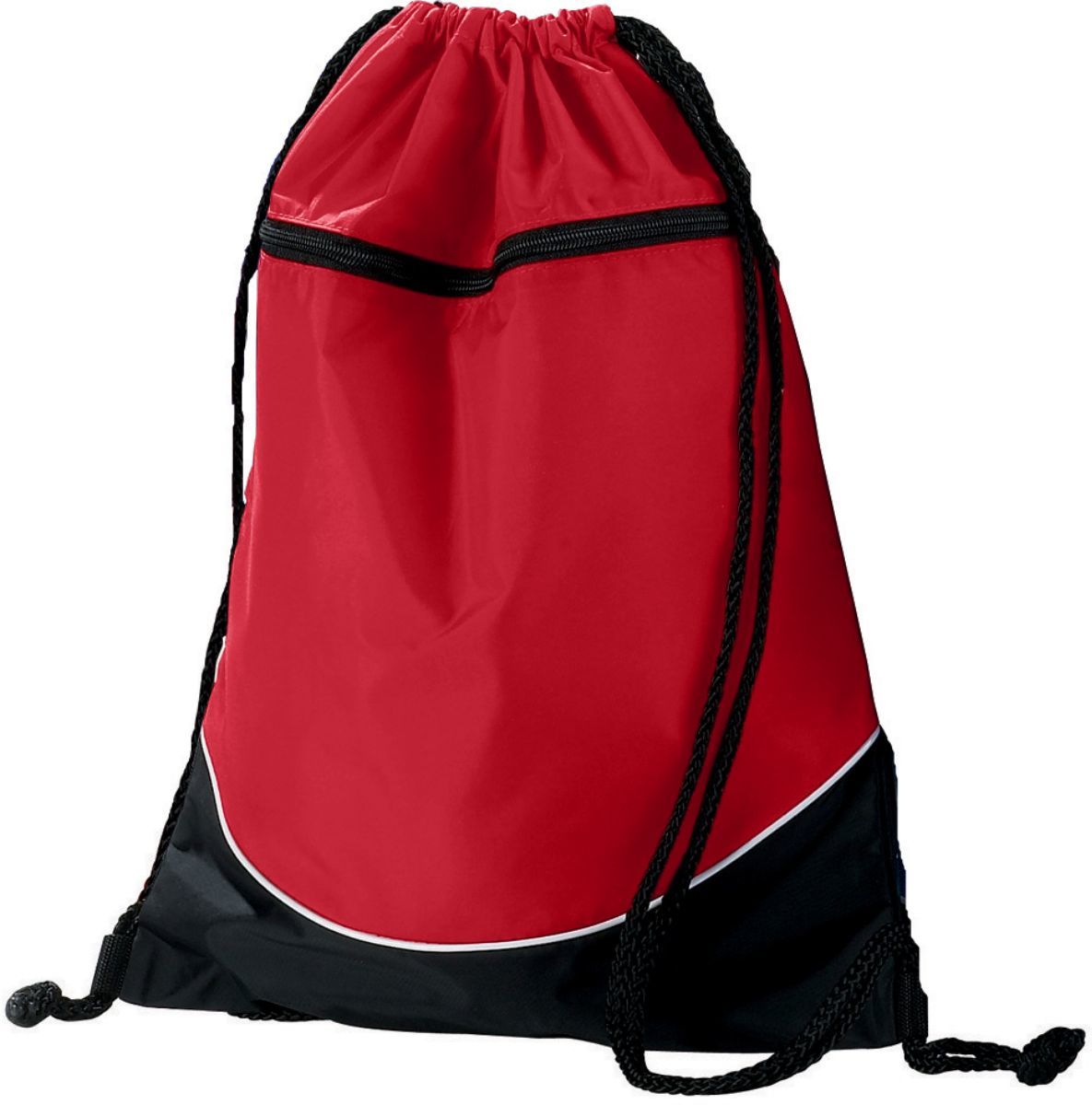 Augusta Sportswear Tri - Color Drawstring Backpack 1920 RED/BLACK/WHITE OS