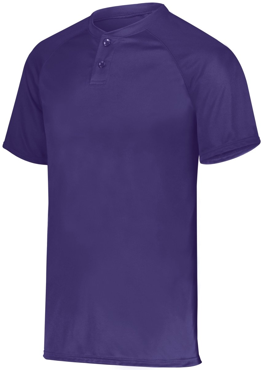 Augusta Sportswear Youth Attain Wicking Two - Button Baseball Jersey 1566 PURPLE (HLW) S