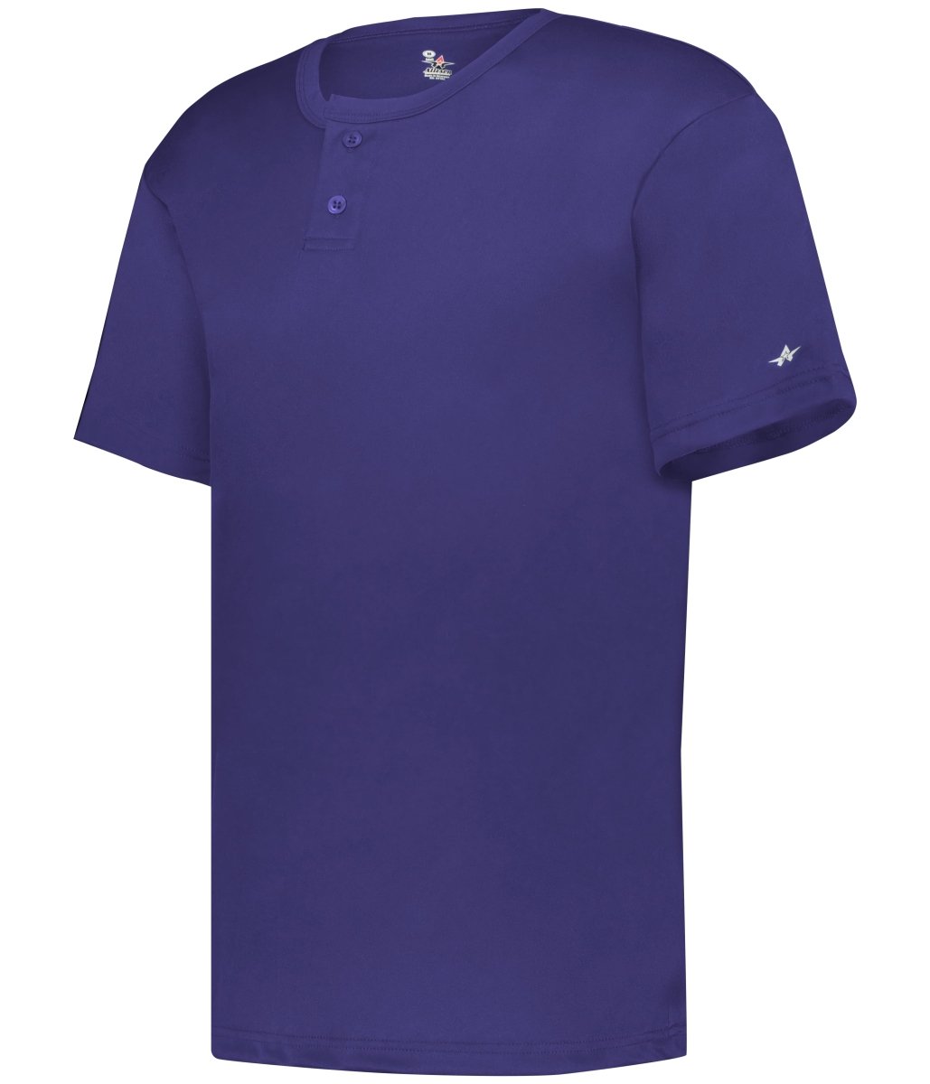 Augusta Sportswear YOUTH B - CORE TWO - BUTTON BASEBALL JERSEY 293000 PURPLE (BA) S