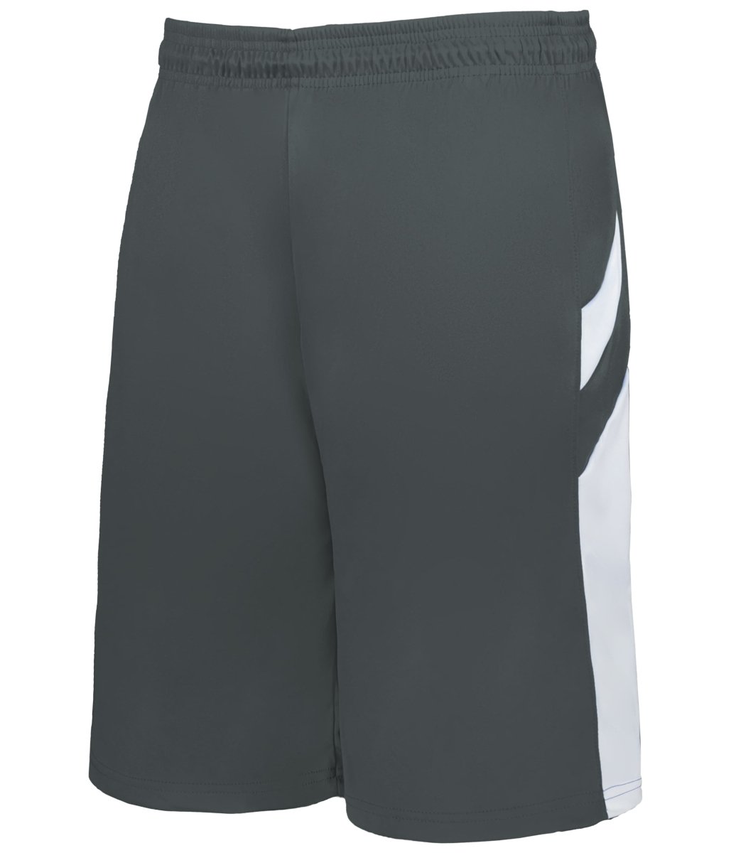 Augusta Sportswear YOUTH B - PIVOT REVERSIBLE BASKETBALL SHORTS 226600B GRAPHITE/WHITE (BA) S