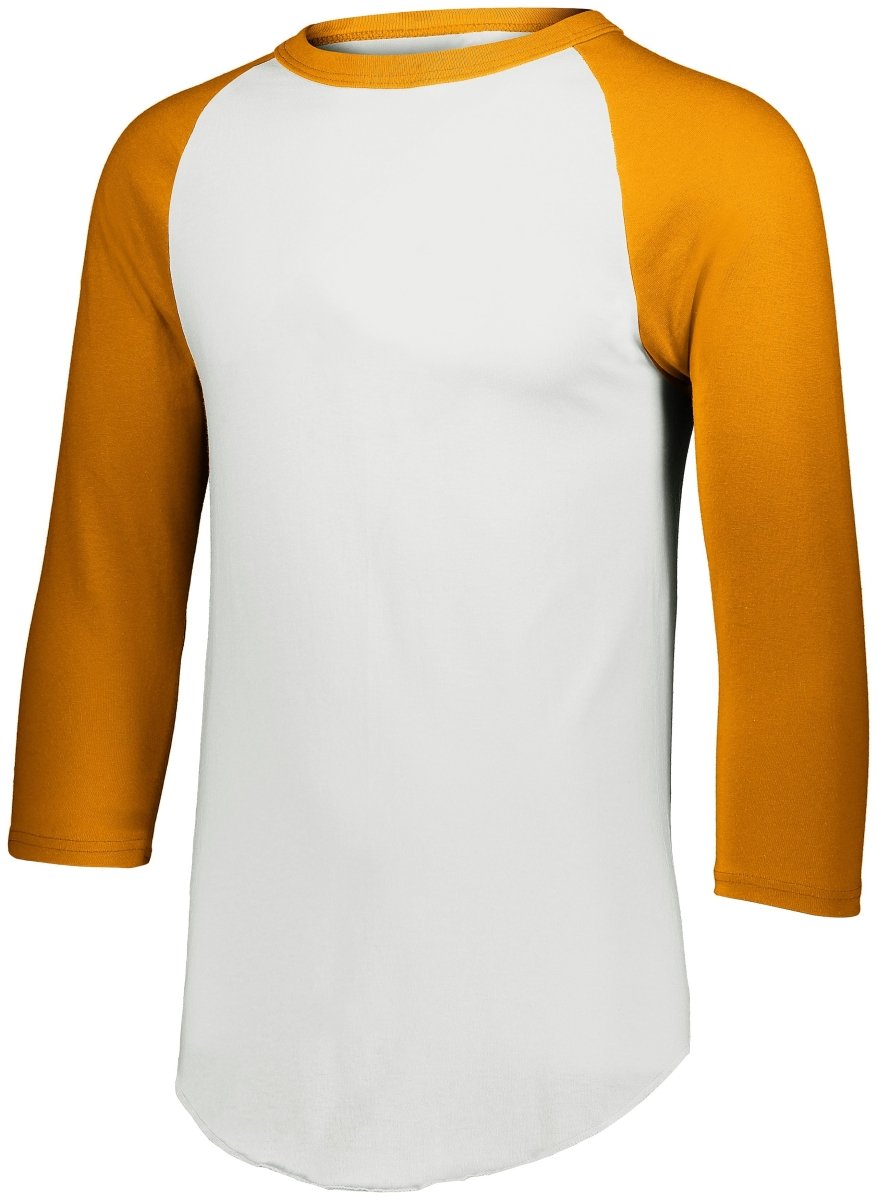Augusta Sportswear Youth Baseball 3/4 Sleeve Tee 2.0 4421 WHITE/GOLD S