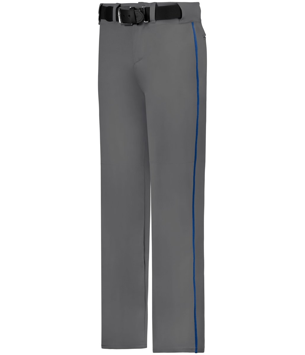Augusta Sportswear YOUTH BASEBALL PANT WITH BRAID 605WLBY CHARCOAL SOLID/ROYAL (BA) S