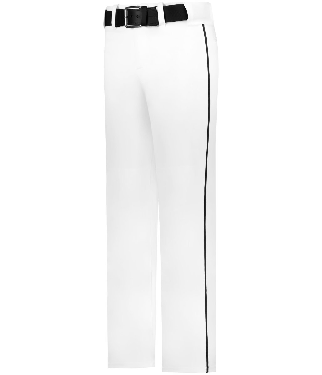 Augusta Sportswear YOUTH BASEBALL PANT WITH BRAID 605WLBY WHITE/BLACK (BA) S