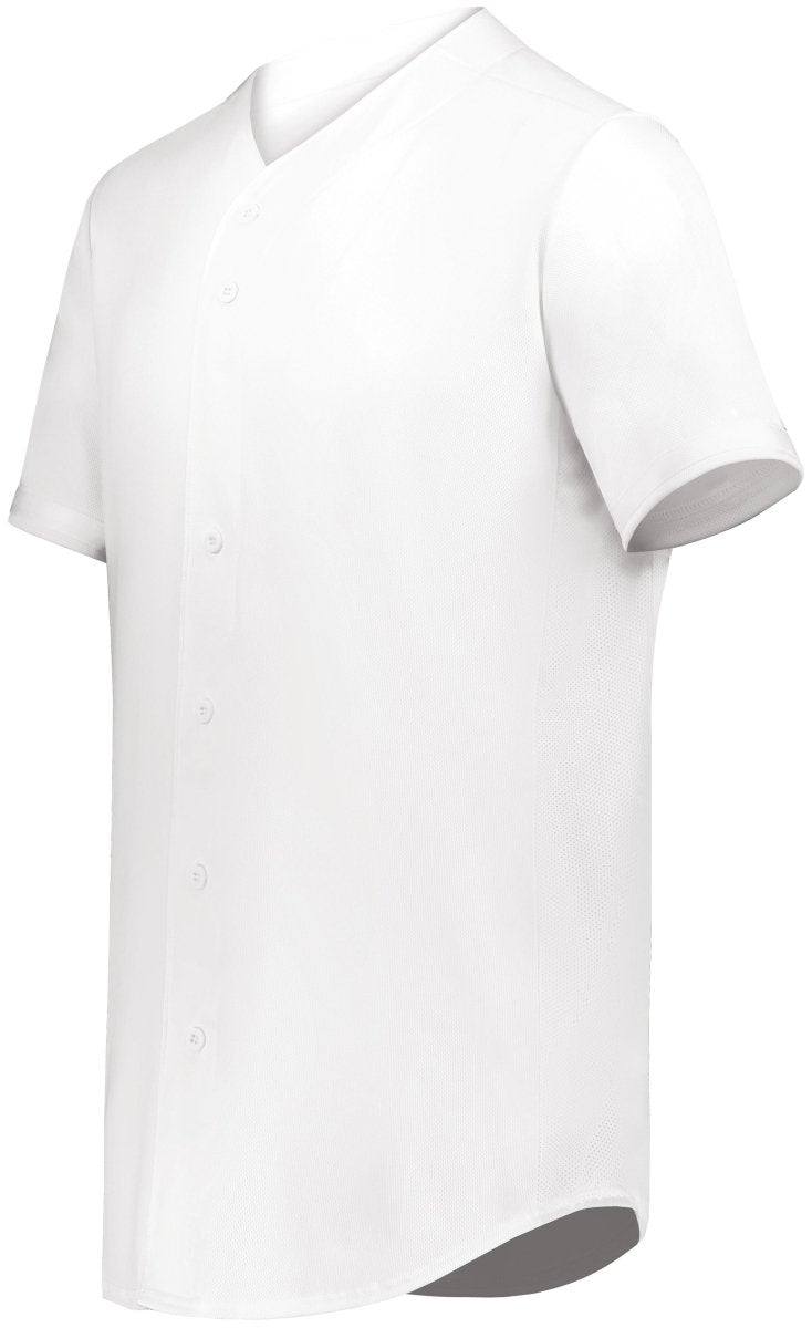 Augusta Sportswear Youth Cutter+ Full Button Baseball Jersey 6910 WHITE S