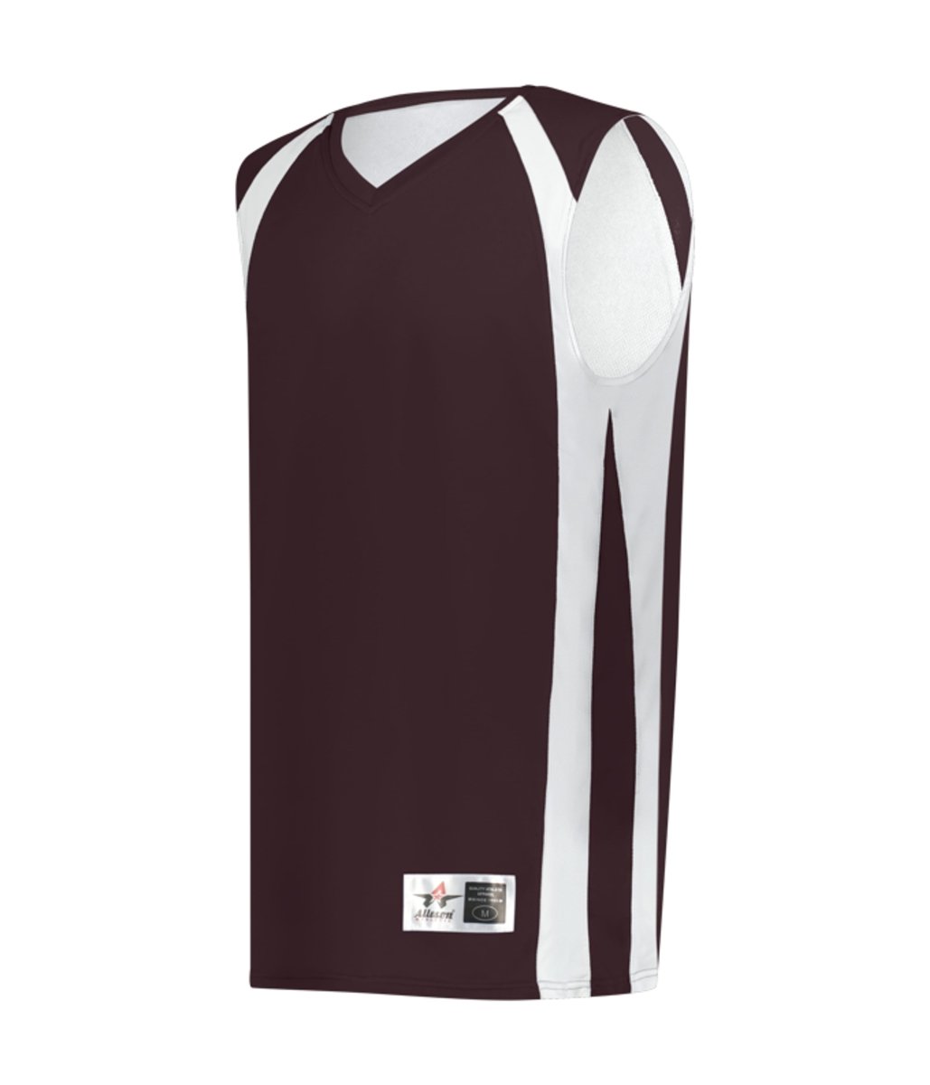 Augusta Sportswear YOUTH DOUBLE - PLY REVERSIBLE BASKETBALL JERSEY 54MMRY LIGHT MAROON/WHITE (BA) S