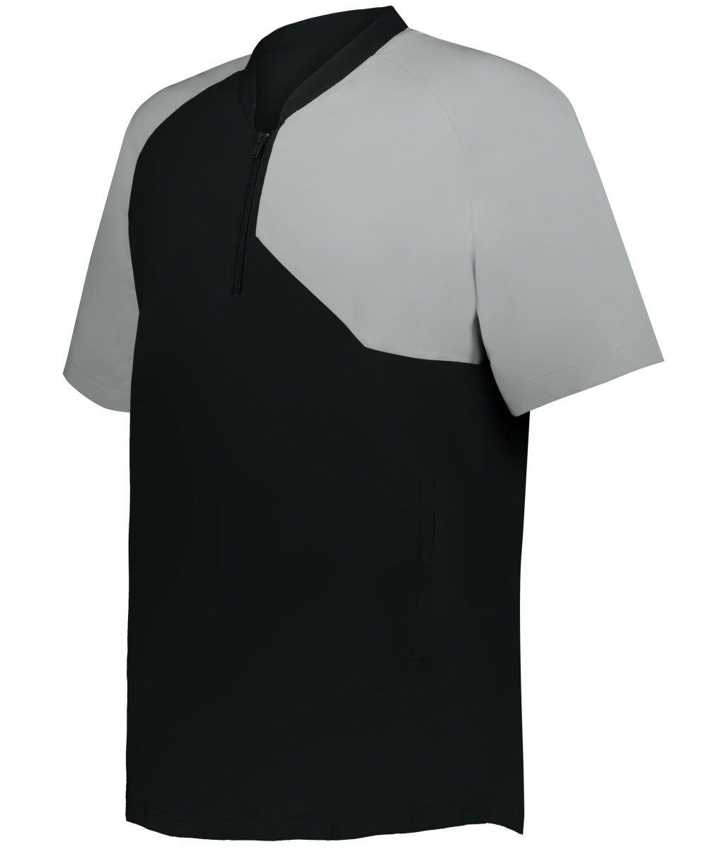 Augusta Sportswear YOUTH FIELD 1/4 ZIP SHORT SLEEVE PULLOVER 3JSS21Y BLACK/GREY (BA) S
