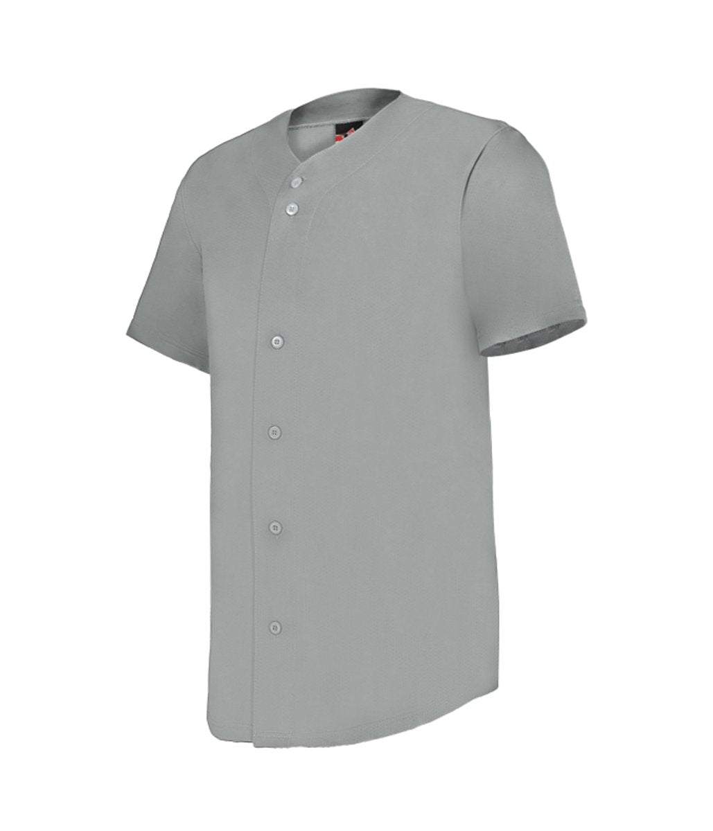 Augusta Sportswear YOUTH FULL - BUTTON LIGHTWEIGHT BASEBALL JERSEY 52MBFJY GREY (BA) S