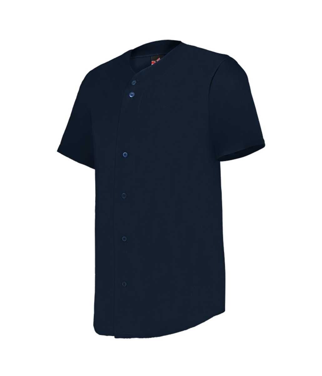 Augusta Sportswear YOUTH FULL - BUTTON LIGHTWEIGHT BASEBALL JERSEY 52MBFJY NAVY (BA) S
