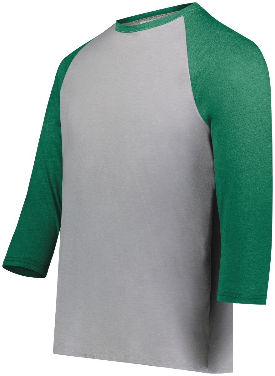 Augusta Sportswear Youth Gameday Vintage 3/4 Tee 6880 GREY HEATHER/KELLY HEATHER S