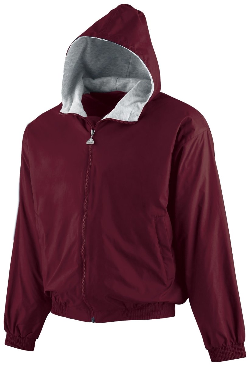 Augusta Sportswear Youth Hooded Taffeta Jacket/Fleece Lined 3281 MAROON S