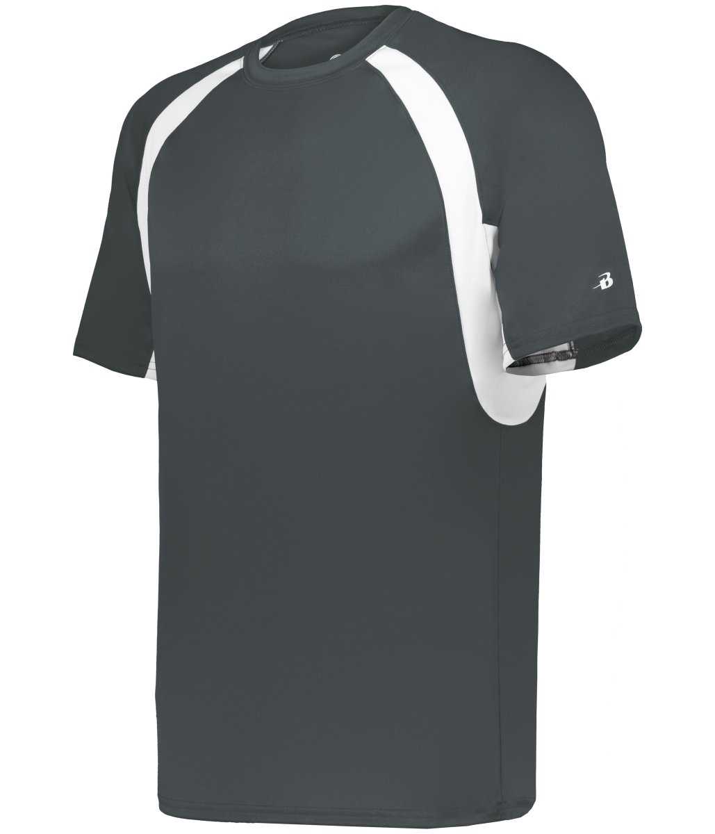 Augusta Sportswear YOUTH HOOK TEE 214400 GRAPHITE/WHITE (BA) S
