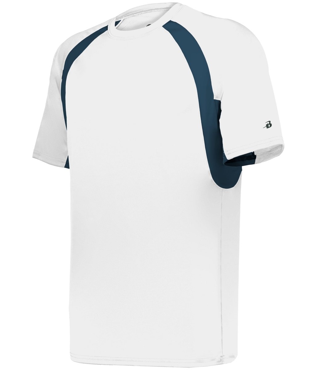 Augusta Sportswear YOUTH HOOK TEE 214400 WHITE/NAVY (BA) S
