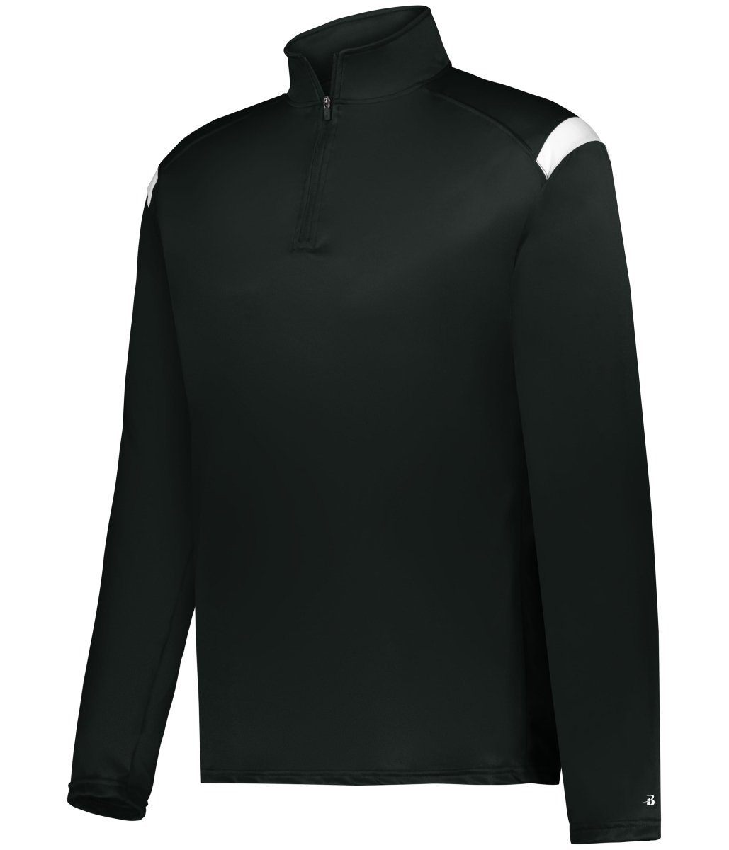 Augusta Sportswear YOUTH ON THE RISE 1/4 ZIP PULLOVER 226500 BLACK/WHITE (BA) S