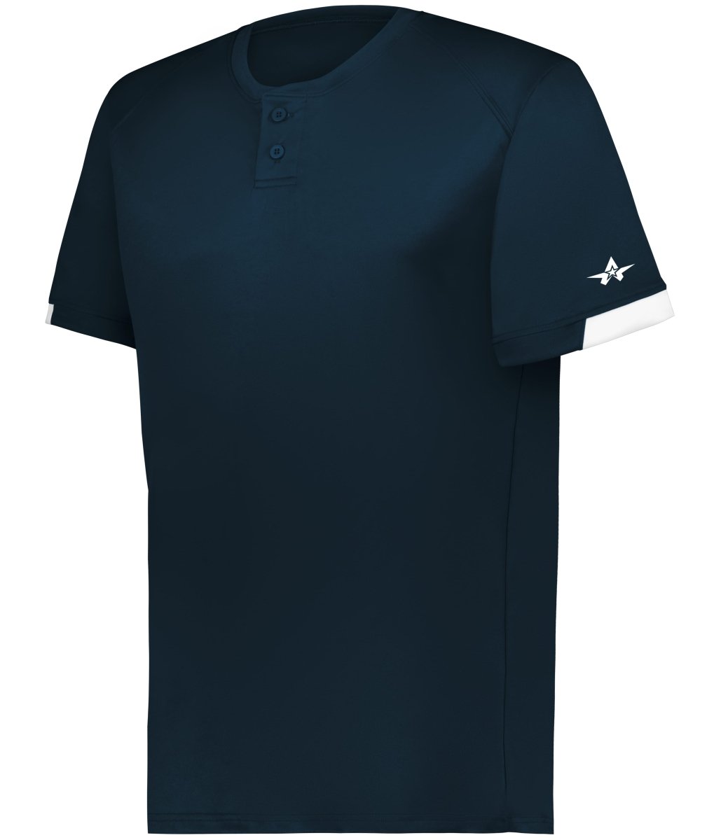 Augusta Sportswear YOUTH ON THE RISE TWO - BUTTON BASEBALL JERSEY 295000 NAVY/WHITE (BA) S