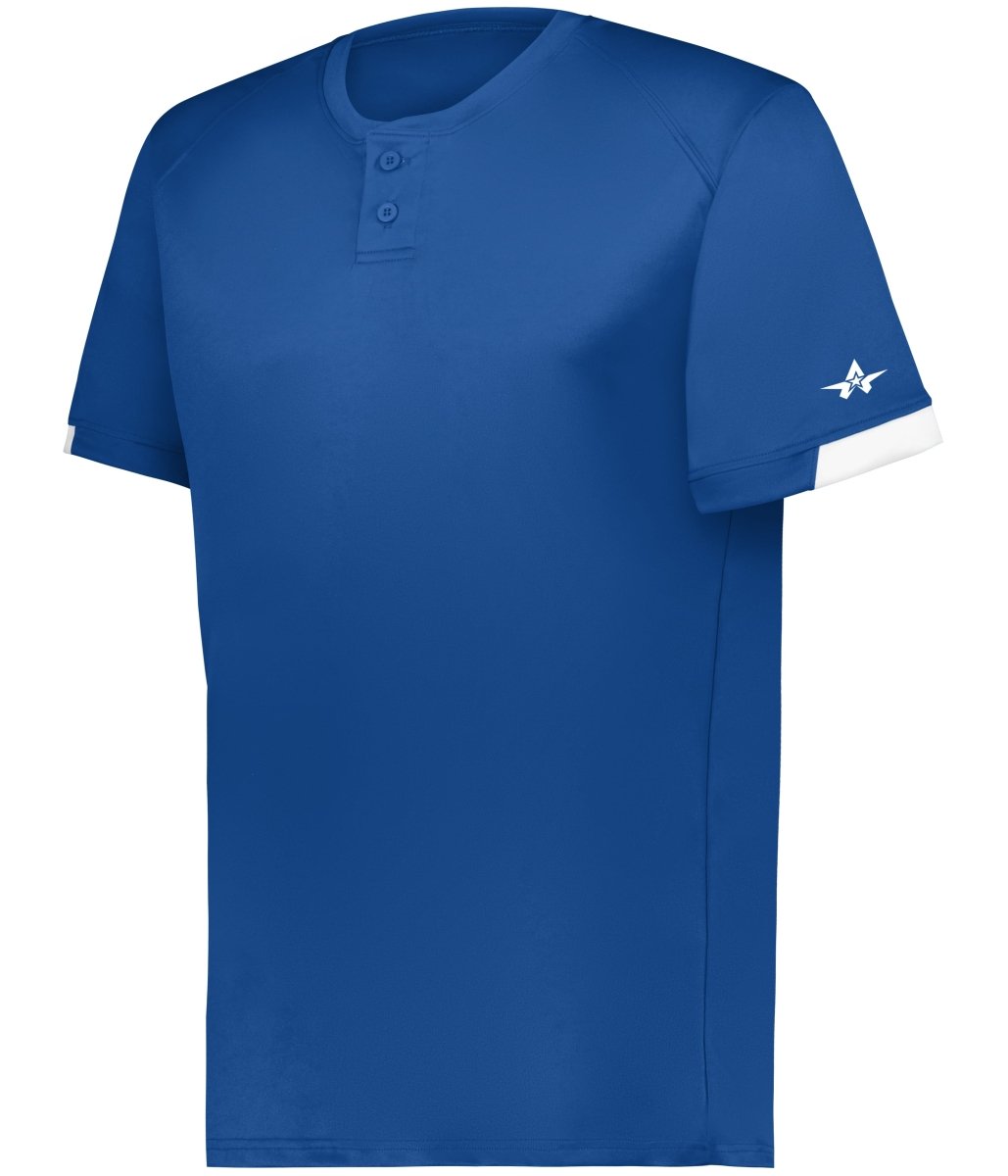 Augusta Sportswear YOUTH ON THE RISE TWO - BUTTON BASEBALL JERSEY 295000 ROYAL/WHITE (BA) S