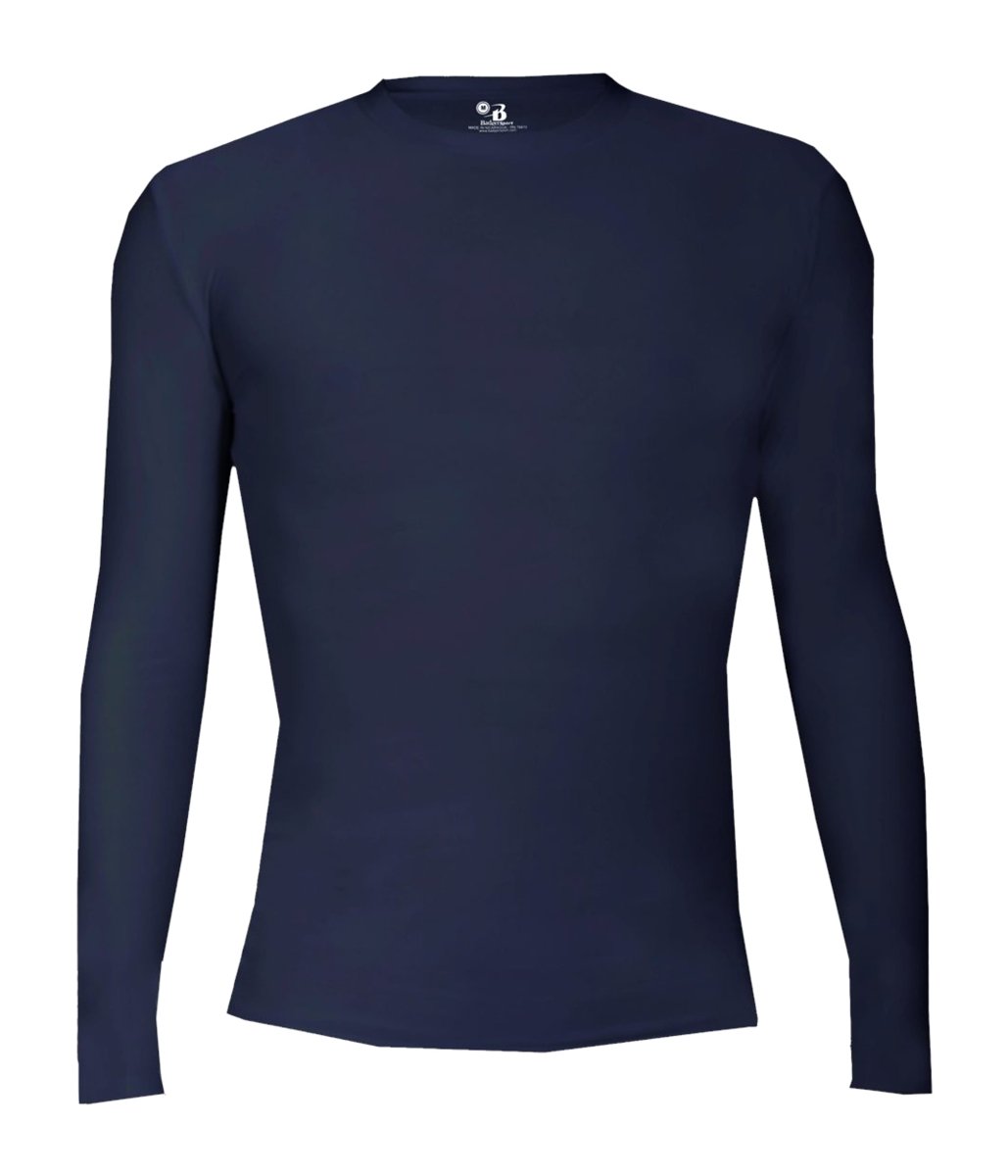 Augusta Sportswear YOUTH PRO COMPRESSION LONG SLEEVE CREW 260500 NAVY (BA) S