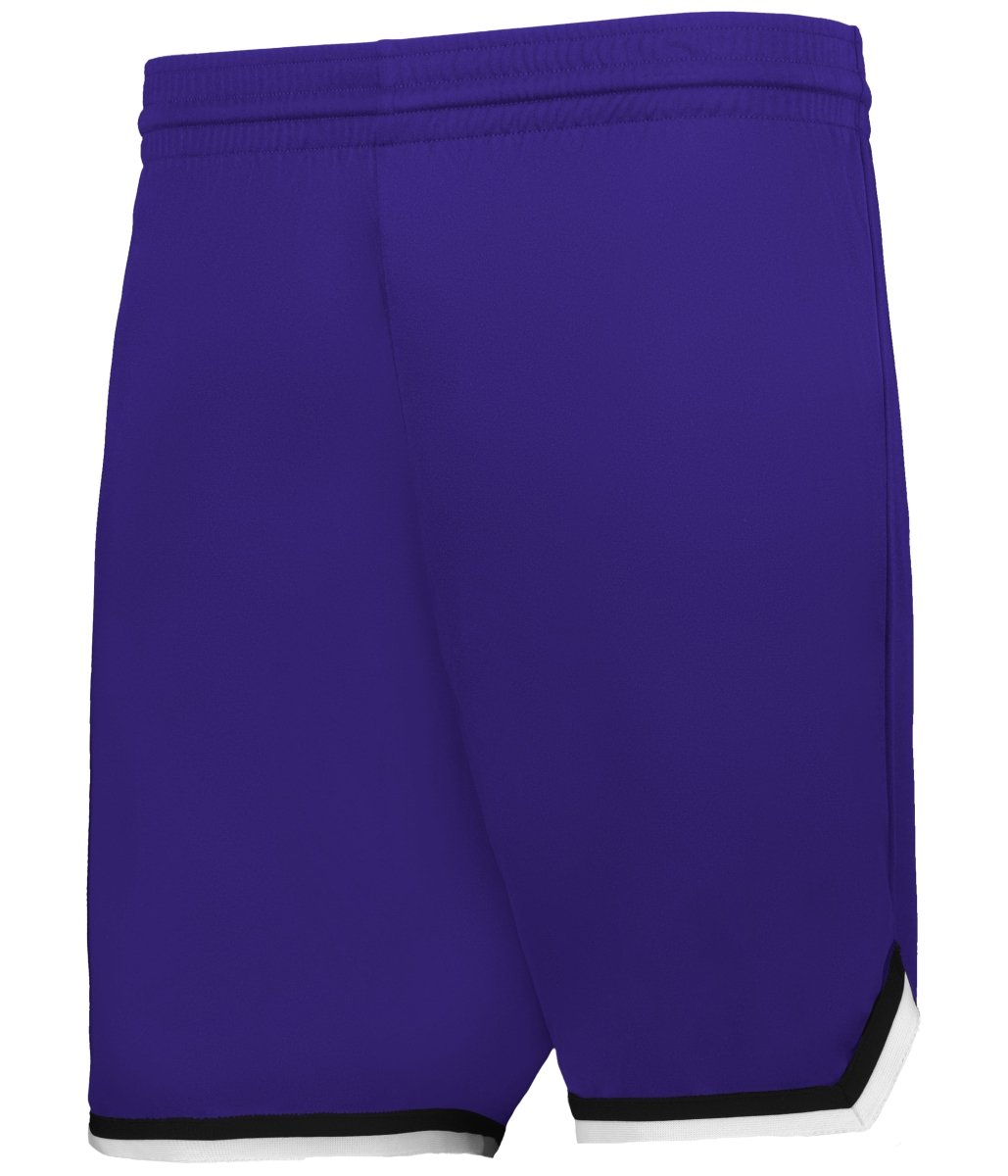 Augusta Sportswear YOUTH RETRO BASKETBALL SHORTS - Augusta Sportswear A54000 PURPLE/BLACK/WHITE (BA) S