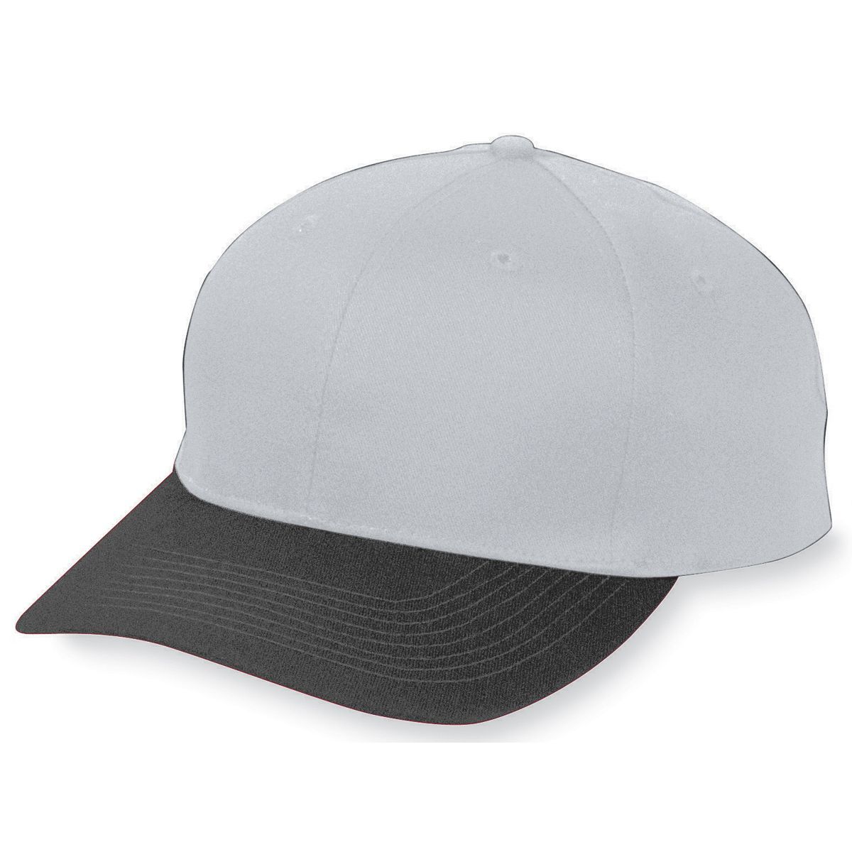 Augusta Sportswear Youth Six - Panel Cotton Twill Low - Profile Cap 6206 SILVER GREY/BLACK OS