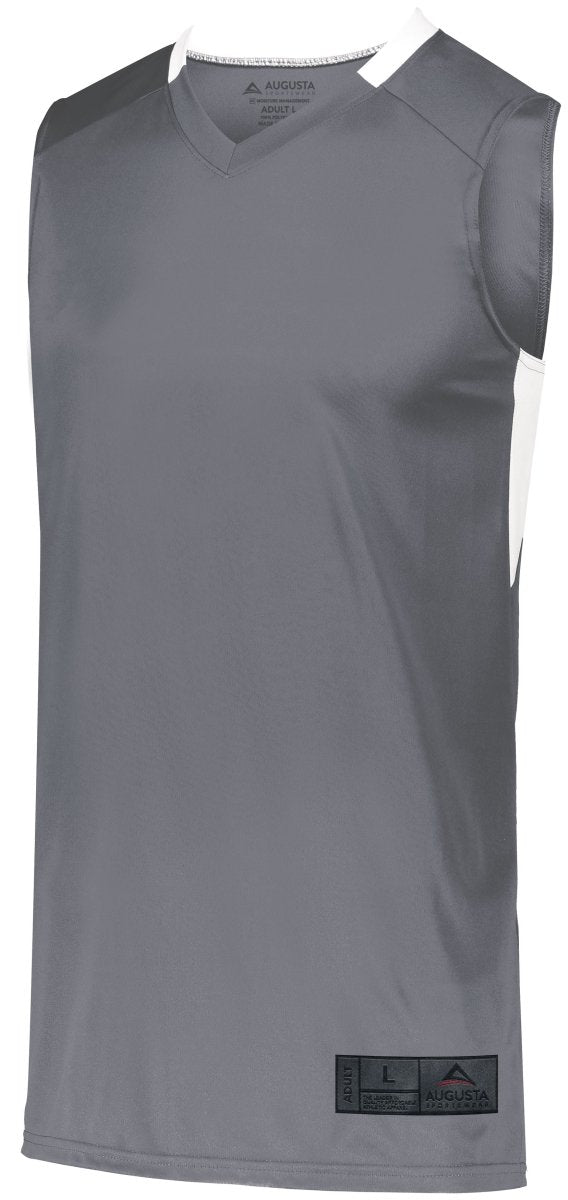 Augusta Sportswear Youth Step - Back Basketball Jersey 1731 GRAPHITE/WHITE S