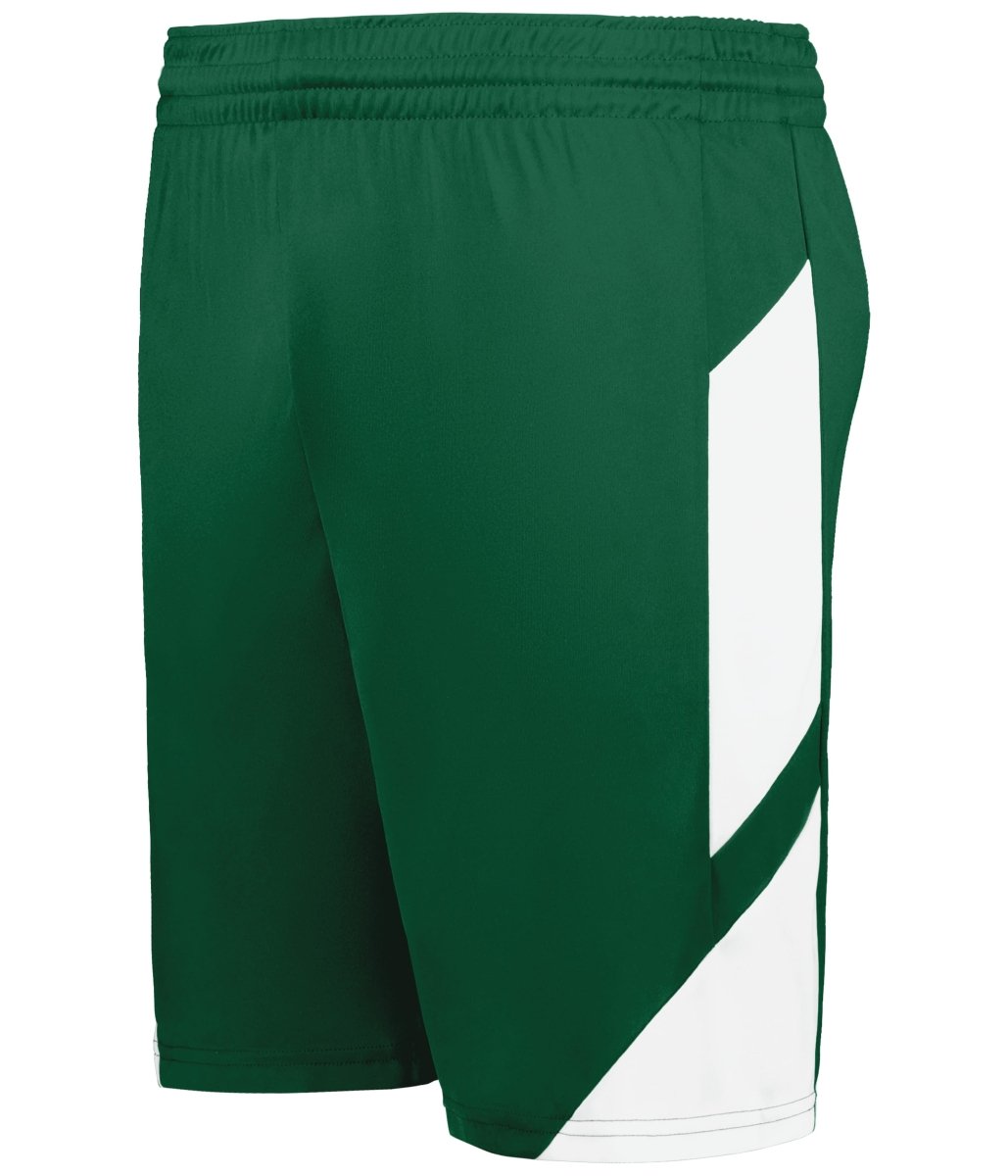 Augusta Sportswear Youth Step - Back Modern Fit Basketball Shorts 1737 DARK GREEN/WHITE S